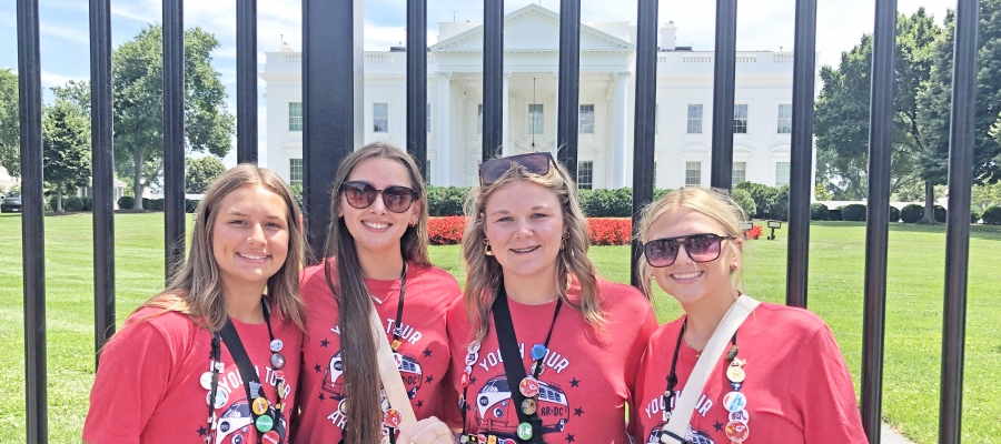 NAEC Youth Tour delegates at the White House in 2024